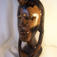 Afrikanische Frauenkopf / Büste, Edelholz, H.- 31 cm, 3 kG