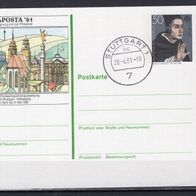 BRD / Bund 1981 Sonderpostkarte Naposta ´81 PSo 6 gestempelt Ersttag 28.4.81
