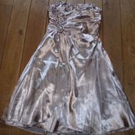 bronze farbendes Abendkleid, Petticoat, Damenkleid mit Schnürrung, Gr. 36