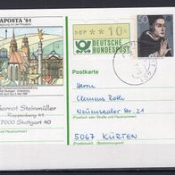 BRD / Bund 1981 Sonderpostkarte Naposta ´81 PSo 6 gelaufen