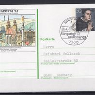 BRD / Bund 1981 Sonderpostkarte Naposta ´81 PSo 6 gelaufen -6-