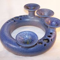 Studio Keramik Ring-Vase mit Kerzenhalter - 70er Jahre, Ritzsignatur - s. Fotos