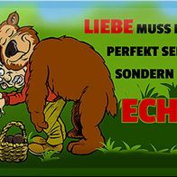Blechschild Spruch 30x20cm Liebe nicht perfekt sondern echt sein Schild