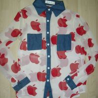 Yi Yi Fashion Bluse Apple Muster Gr. S Damen Mädchen 164