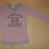 Damen-Langarmshirt rosa-grau, Doppeloptik, Gina Gr. 40 (Ernstings Family)