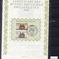 BRD / Bund 1985 Jahresgabe des Bundes Deutscher Philatelisten e. V. 1985 MiNr. 744 -1