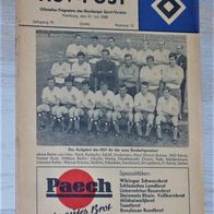 1968 Hamburger SV - Manchester United Fußball Programm Rarität