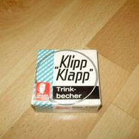 Gerda Klipp Klapp Becher gelb DDR 50- er / 60-er Jahre OVP
