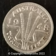 AUS : Australien 3 Pence Georg VI 1948