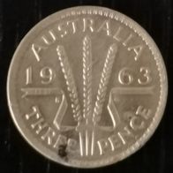 AUS : Australien 3 Pence Elisabeth II 1963