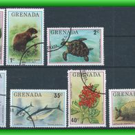 Grenada MiNr. 725 - 731 komplett gestempelt, Tiere/ Pflanzen Grenadas (4562)
