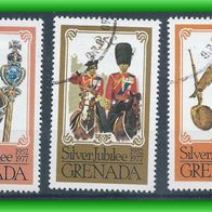 Grenada MiNr. 822 - 826 komplett gestempelt, Silberhochzeit Elizabeth II(4573)