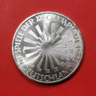 10 DMark von Strahlenspirale Olympia Deutschland 1972, Prägestätte G, 625 Silber