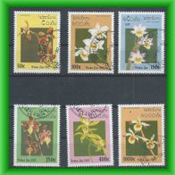 Laos MiNr. 1577 - 1582 gestempelt, Orchideen/ Blumen (4602)
