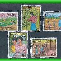 Laos MiNr. 1045 - 1049 gestempelt, Landwirtschaft (4614)