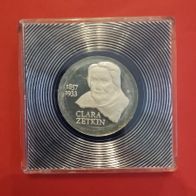 20 DDR Mark Silber Münze Clara Zetkin von 1982, polierte Platte