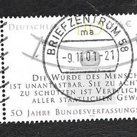 BRD Sondermarke " 50 Jahre Bundesverfassungsgericht " Michelnr. 2214 o mit Rand Links