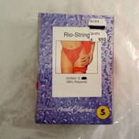 sexy Rio String Gr. S rot, mit Spitzeneinsatz