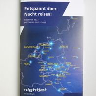 Fahrplanheft ÖBB nightjet, Angebot 2022, gültig bis 10.12.2022