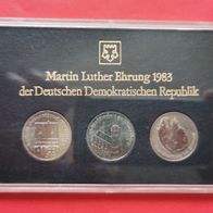 5 DDR Mark Luther Ehrung Satz von 1983 in schwarz