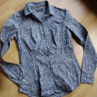 Marc O ´Polo Bluse Stretch blau Muster Blätter XS S