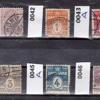D002-Dänemark Mi. Nr. 38 + 42 + 43 A + 44 + 45 A + 46 o <