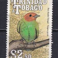 Trinidad und Tobago, 1990, Mi. 616, Vogel, Tangara gyrola, 1 Briefm., gest.