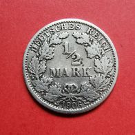 1/2 Mark Deutsches Reich, 1906 F in 900er Silber