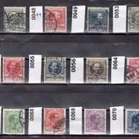 D004-Dänemark Mi. Nr. 47 + 48-I + 49 + 53 + 54 + 55 + 56 + 64 + 67 + 68 + 69 + 70 o <