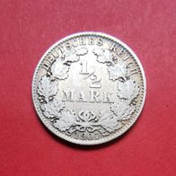 1/2 Mark Deutsches Reich, 1907 D in 900er Silber