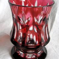 Alte kleine Kristall Vase rot