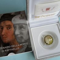 Vatikan 2020 2 Euro Gedenkmünze PP 500. Todestag Raffaello