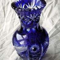 Alte kleine Kristall Vase blau