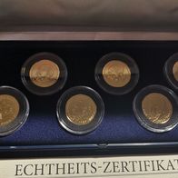 D : Deutschlands große Staatsmänner 6 x 2 DM Münzen vergoldet