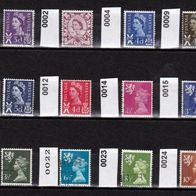 GB-Sch001-GB-Schottland Mi. Nr. 1 + 2 + 4 + 9 + 10 + 12 + 14 + 15 + 16+ 22+ 23 + o <