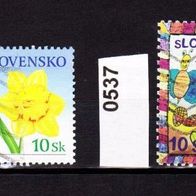Slo001- Slowakei Mi. Nr. 530 + 537 o <