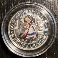 MED : Brüder Grimm Märchen Medaille Silber Aschenputtel