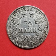 1/2 Mark Deutsches Reich, 1913 G in 900er Silber