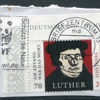 Deutschland Michel-Nr. 3300 Bogeneckrand Vollstempel + Werbestempel auf Briefstück