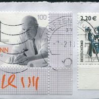 Deutschland Michel-Nr. 2307, 2421 Bogeneckrand Vollstempel auf Briefstück