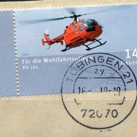 Deutschland Michel-Nr. 2673 Bogenrand Vollstempel auf Briefstück
