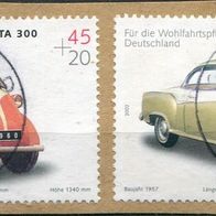 Deutschland Michel-Nr. 2289, 2293 Vollstempel auf Briefstück