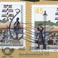 Deutschland Michel-Nr. 2356 (2 Ausgaben) Vollstempel auf Briefstück