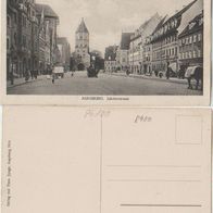 Augsburg Jakoberstrasse um 1914 unbeschrieben Pferdefuhrwerke und Personen