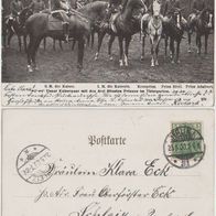Berlin Tiergarten 1900 Kaiserpaar mit drei ältesten Prinzen im Tiergarten