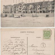 Duinberghen Sur Mer 1908 AK gelaufen mit Marke Badekarren und Hotelnamen