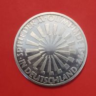 10 DMark von Strahlenspirale Olympia Deutschland 1972, Prägestätte F, 625 Silber