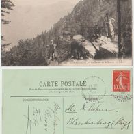Gerardmer 1908 Le Rocher de la-Source Touristen auf Aussichtsplattform