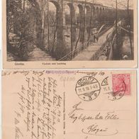 Görlitz 1919 Viadukt und Laufsteg gelaufen geschrieben Amtsgerichtssekretär-Haller