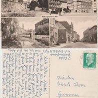 Frohburg Marktplatz 1905 gelaufen mit-Marke Handkoloriert